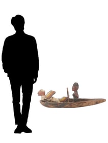 AFRICAN GUINEA BAGA CULTURE CARVED WOOD BOAT SCULPTURE