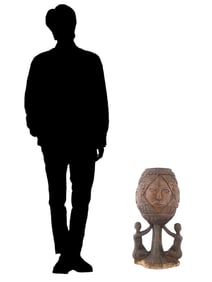 AFRICAN BAGA CARVED HEALING POT FROM GUINEA