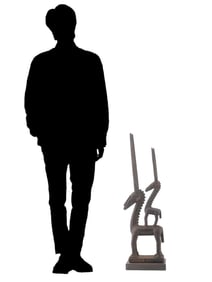 AFRICAN MALI BAMBARA CARVED WOODEN ANTELOPES FIGURINE