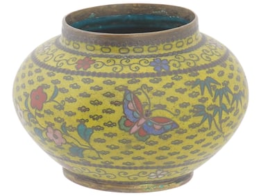 ANTIQUE JAPANESE MEIJI CLOISONNE ENAMELED VASE