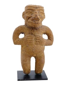 ANCIENT PRE COLUMBIAN COSTA RICAN CARVED BASALT FIGURE