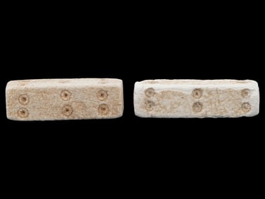 PAIR OF LARGE ANCIENT ROMAN STONE DICE 100 TO 300 AD