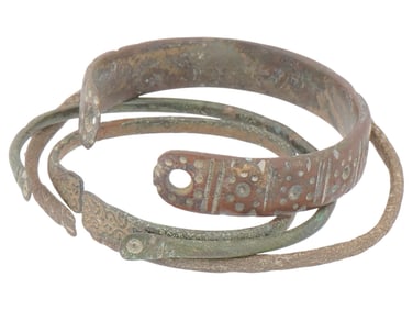 GROUP OF ANCIENT ROMAN EMPIRE BRONZE BRACELETS