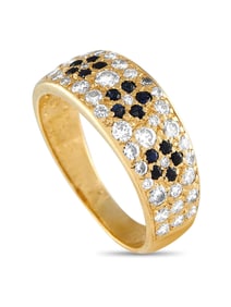 VAN CLEEF & ARPELS VINTAGE 18K GOLD DIAMOND SAPPHIRE RING