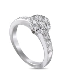 VAN CLEEF & ARPELS FLEURETTE 18K  GOLD DIAMOND RING