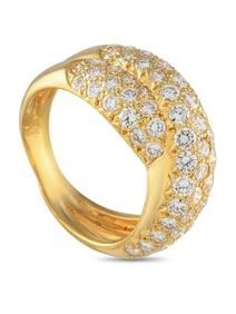 VAN CLEEF & ARPELS 18K GOLD DIAMOND PAVE CROSSOVER RING