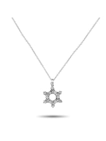 14K  GOLD 0.50CT DIAMOND STAR OF DAVID PENDANT NECKLACE