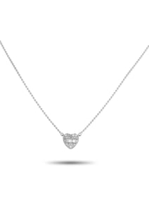 LB EXCLUSIVE 14K  GOLD 0.20CT DIAMOND HEART NECKLACE