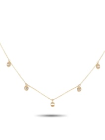 LB EXCLUSIVE 14K  GOLD 0.35CT DIAMOND STATION NECKLACE
