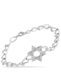 LB EXCLUSIVE 14K GOLD 0.30CT DIAMOND STAR OF DAVID BRACELET