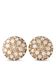PASQUALE BRUNI 18K GOLD DIAMOND MOTHER OF PEARL EARRINGS