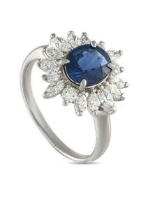 LB EXCLUSIVE PLATINUM 1.17CT DIAMOND AND SAPPHIRE RING