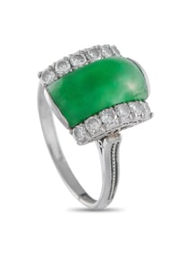 LB EXCLUSIVE PLATINUM DIAMOND AND JADE RING