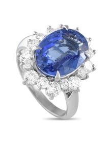 LB EXCLUSIVE PLATINUM 1.41CT DIAMOND AND TANZANITE RING