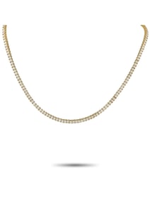 LB EXCLUSIVE 18K  GOLD 10CT DIAMOND TENNIS NECKLACE