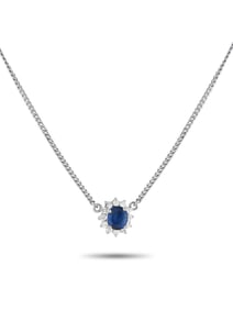 LB EXCLUSIVE PLATINUM 0.20CT DIAMOND AND SAPPHIRE NECKLACE