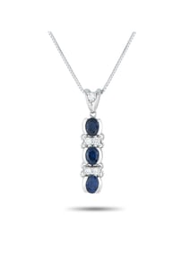 LB EXCLUSIVE PLATINUM 0.14CT DIAMOND AND SAPPHIRE NECKLACE