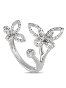 LB EXCLUSIVE 18K  GOLD 0.50 CT DIAMOND BUTTERFLY RING