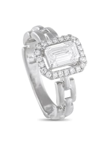 LB EXCLUSIVE 18K  GOLD 1.25CT DIAMOND SQUARE LINK RING