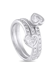 LB EXCLUSIVE 18K  GOLD 1.75CT DIAMOND HEART COIL RING