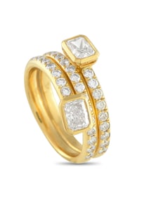 LB EXCLUSIVE 18K  GOLD 1.95CT DIAMOND COIL RING