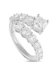 LB EXCLUSIVE 18K  GOLD 2.60CT DIAMOND SQUARE BYPASS RING