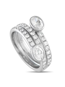 LB EXCLUSIVE 18K  GOLD 1.65CT DIAMOND BYPASS RING