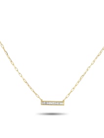 LB EXCLUSIVE 18K  GOLD 0.75CT DIAMOND BAR LINK NECKLACE