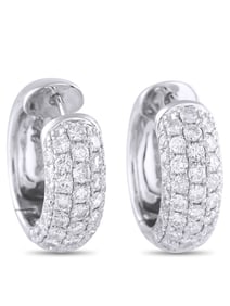 LB EXCLUSIVE 18K  GOLD 2.0CT DIAMOND HUGGIE EARRINGS