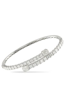 LB EXCLUSIVE 18K  GOLD 6.06CT DIAMOND BANGLE BRACELET