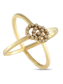 GUCCI RUNNING 18K  GOLD DIAMOND RING