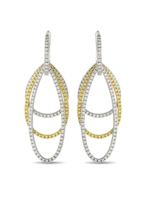 GREGG RUTH 18K  AND  GOLD 3.70CT  AND  DIAMOND EARRINGS