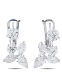 DE BEERS PLATINUM 5.0CT DIAMOND EARRINGS