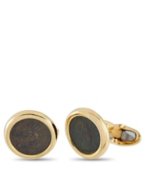 BVLGARI 18K  GOLD MONETE COIN THEODOSIUS II CUFFLINKS