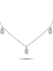 LB EXCLUSIVE 14K  GOLD 0.06CT DIAMOND STATION NECKLACE