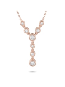 LB EXCLUSIVE 14K  GOLD 0.25 CT DIAMOND PENDANT NECKLACE