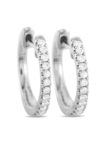 LB EXCLUSIVE 14K  GOLD 0.22CT DIAMOND HOOP EARRINGS