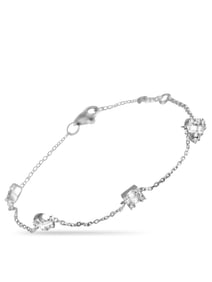 LB EXCLUSIVE 14K  GOLD 0.25 CT DIAMOND STATION BRACELET