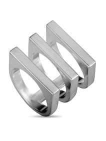 GEORG JENSEN ARIA SILVER FLAT THREE BAND RING