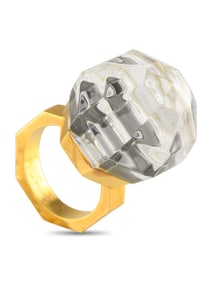 BACCARAT 18K  GOLD CRYSTAL RING