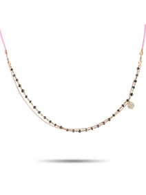 AARON BASHA 18K  GOLD 1.30CT BLACK DIAMOND NECKLACE