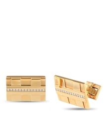 ROGER DUBUIS 18K  GOLD 0.25 CT DIAMOND CUFFLINKS