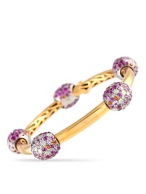 POMELLATO TANGO 18K DIAMOND AND PINK SAPPHIRE BRACELET