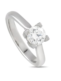 HARRY WINSTON PLATINUM DIAMOND SOLITAIRE ENGAGEMENT RING