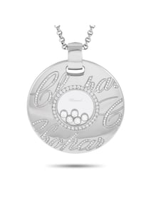 CHOPARD HAPPY DIAMONDS 18K  GOLD DIAMOND PENDANT NECKLACE
