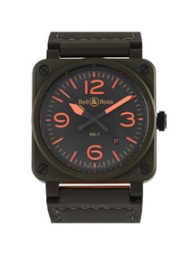 BELL & ROSS BR03-92 MA-1 GREEN CERAMIC WATCH