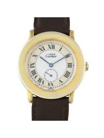 CARTIER MUST DE CARTIER RONDE ROMAN DIAL VERMEIL WATCH