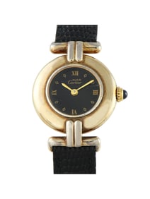CARTIER MUST DE CARTIER COLISE BLACK DIAL VERMEIL WATCH