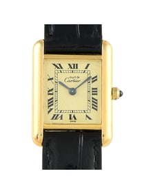 CARTIER MUST DE CARTIER TANK VERMEIL QUARTZ WATCH