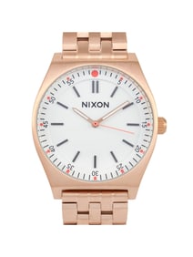 NIXON CREW 39MM ALL  GOLD\/CREAM STAINLESS STEEL WATCH